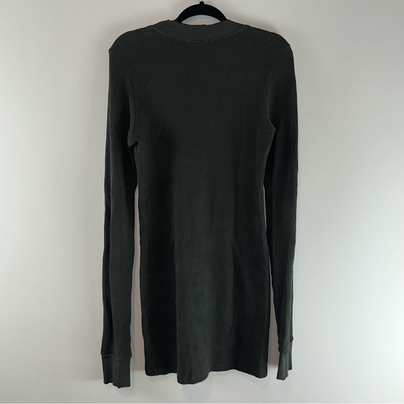 Cotton Citizen Waffle Knit Black Women’s Long Sleeve Shirt Dress Size M - Picture 6 of 10